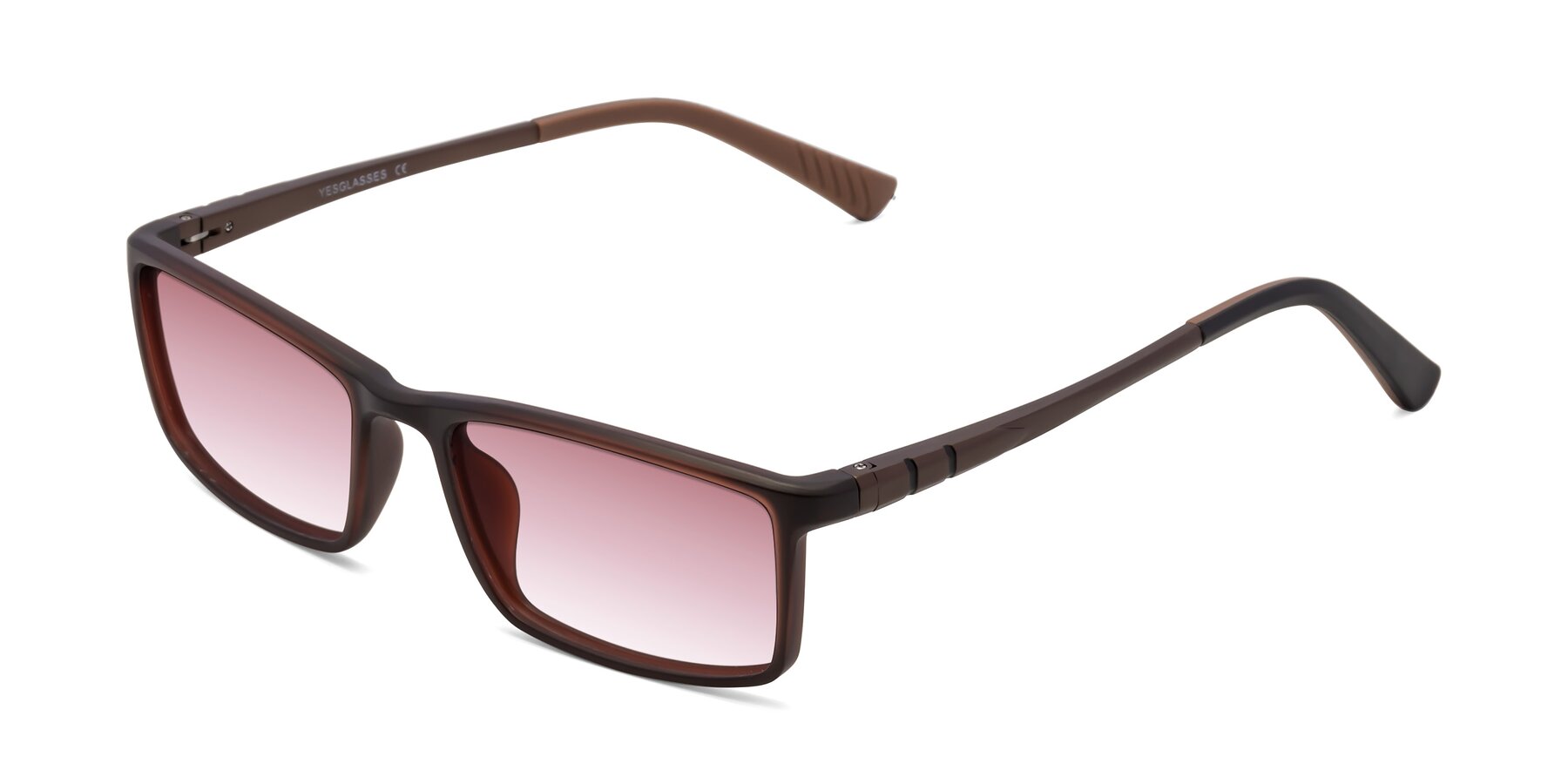 Angle of 9001 in Coffee with Garnet Gradient Lenses