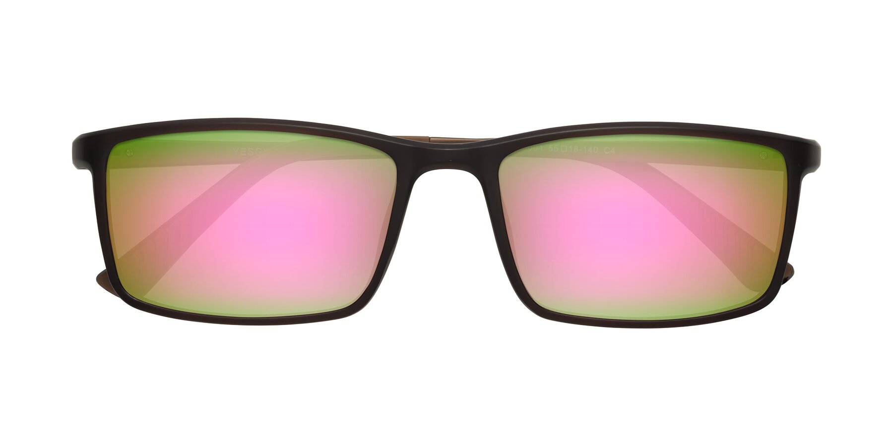 Folded Front of 9001 in Coffee with Pink Mirrored Lenses