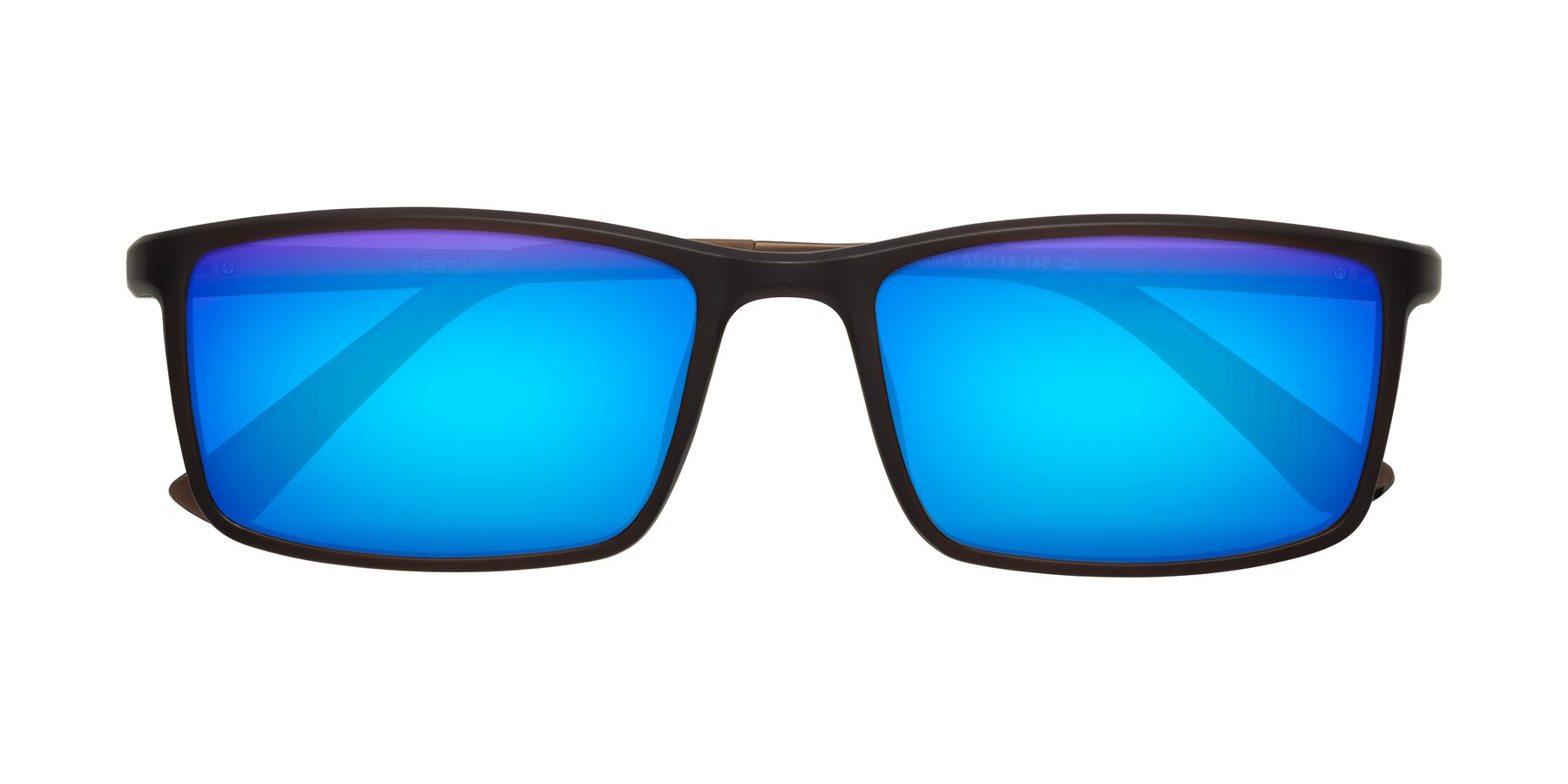 Folded Front of 9001 in Coffee with Blue Mirrored Lenses