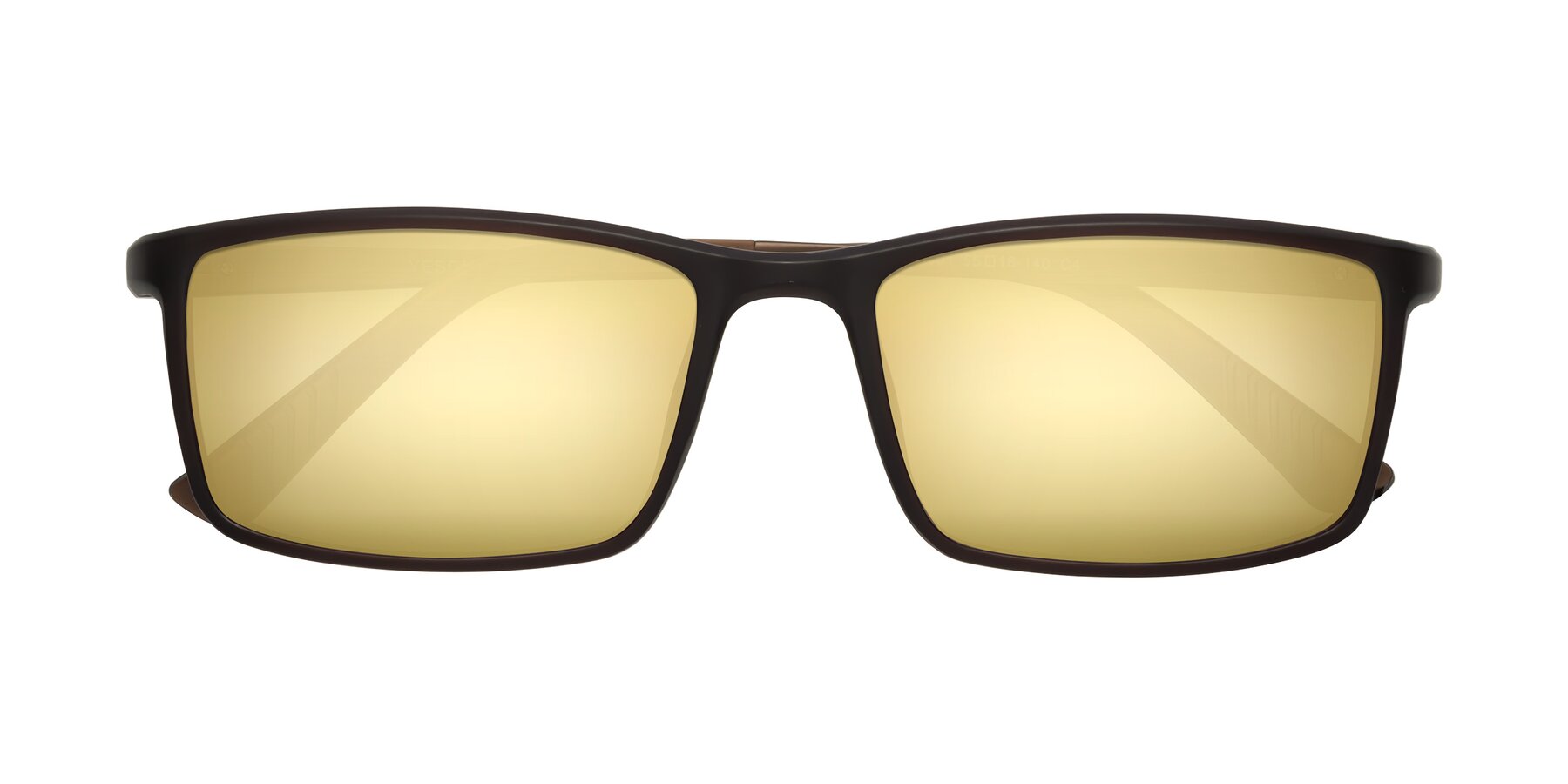 Folded Front of 9001 in Coffee with Gold Mirrored Lenses