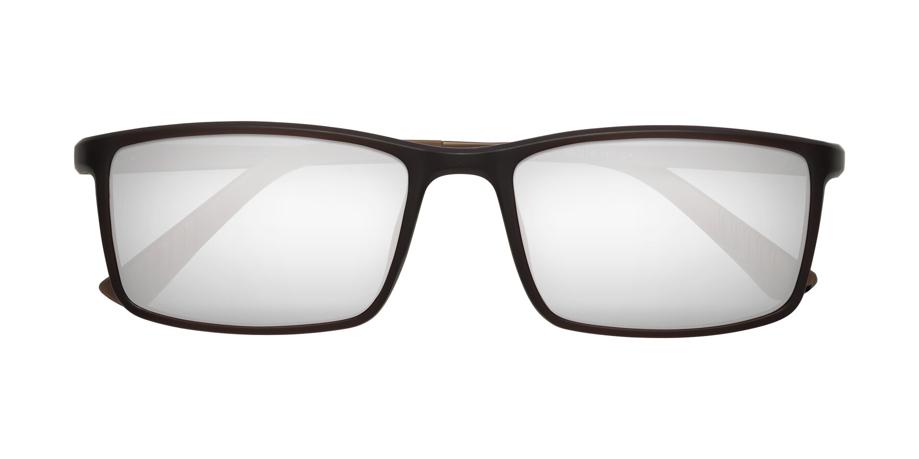 Folded Front of 9001 in Coffee with Silver Mirrored Lenses