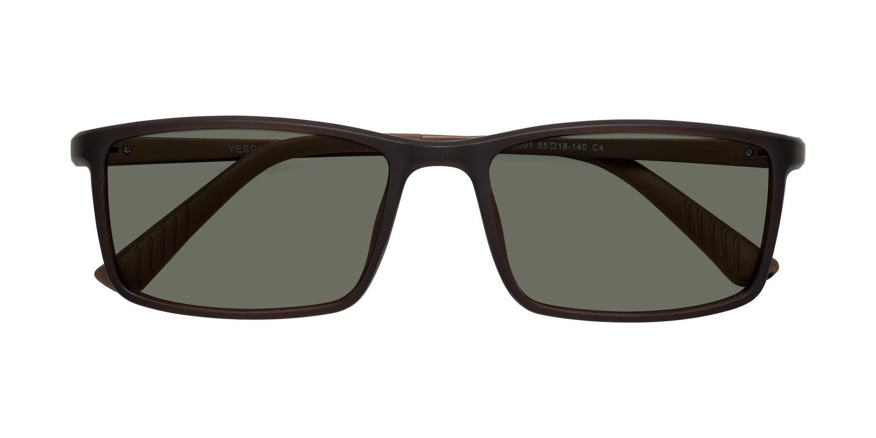 Folded Front of 9001 in Coffee with Gray Polarized Lenses