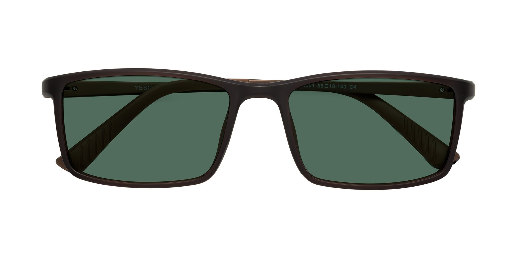 Folded Front of 9001 in Coffee with Green Polarized Lenses