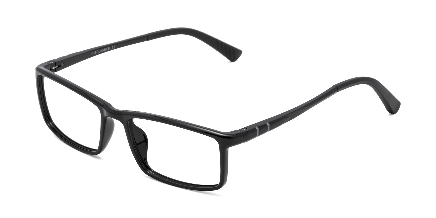 Angle of 9001 in Black with Clear Blue Light Blocking Lenses