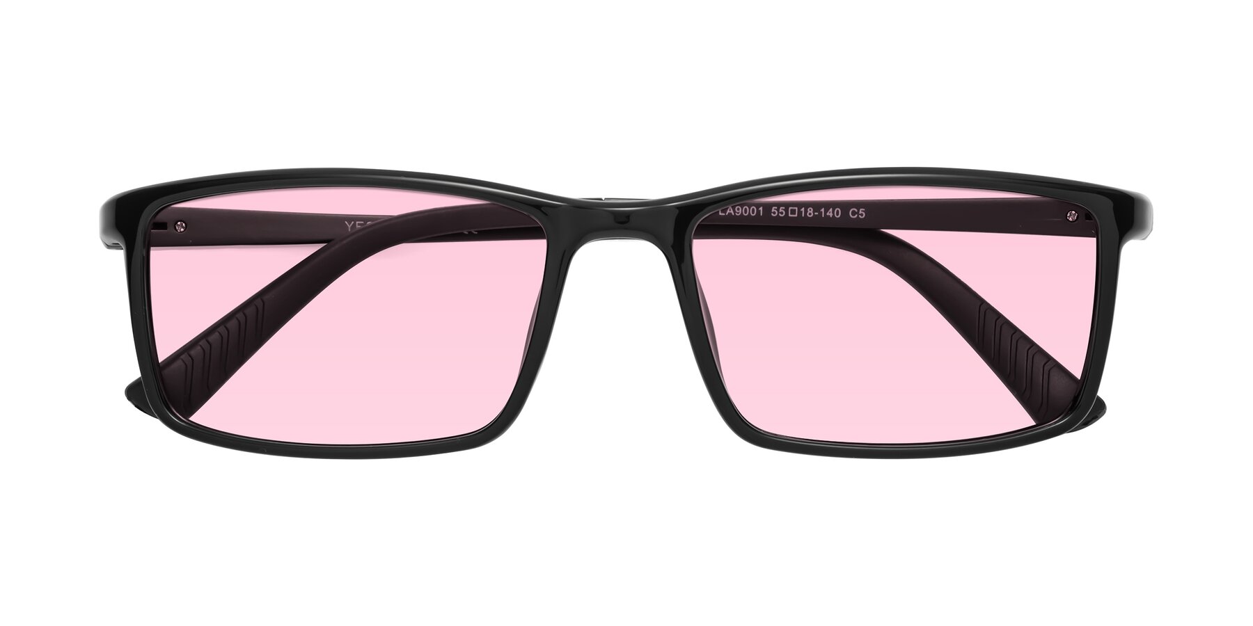 Folded Front of 9001 in Black with Light Pink Tinted Lenses