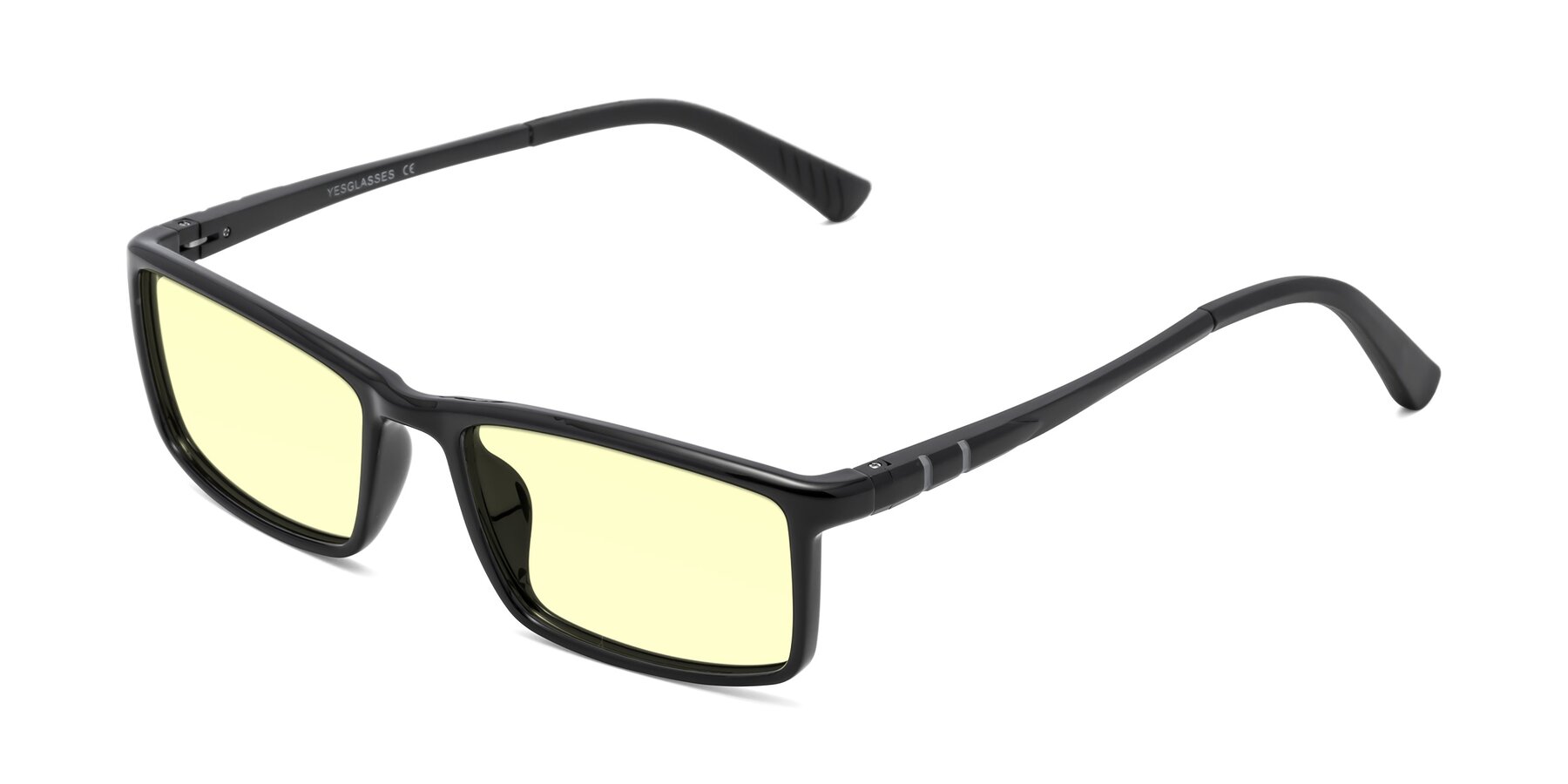 Angle of 9001 in Black with Light Yellow Tinted Lenses