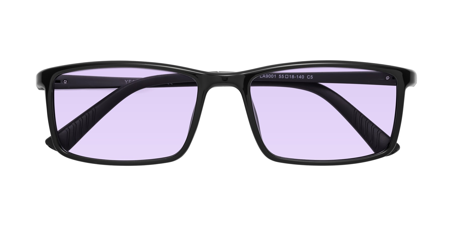 Folded Front of 9001 in Black with Light Purple Tinted Lenses