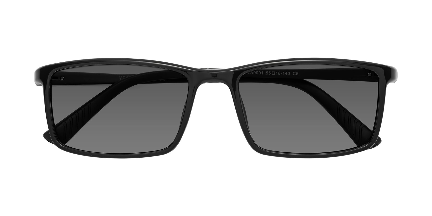 Folded Front of 9001 in Black with Medium Gray Tinted Lenses