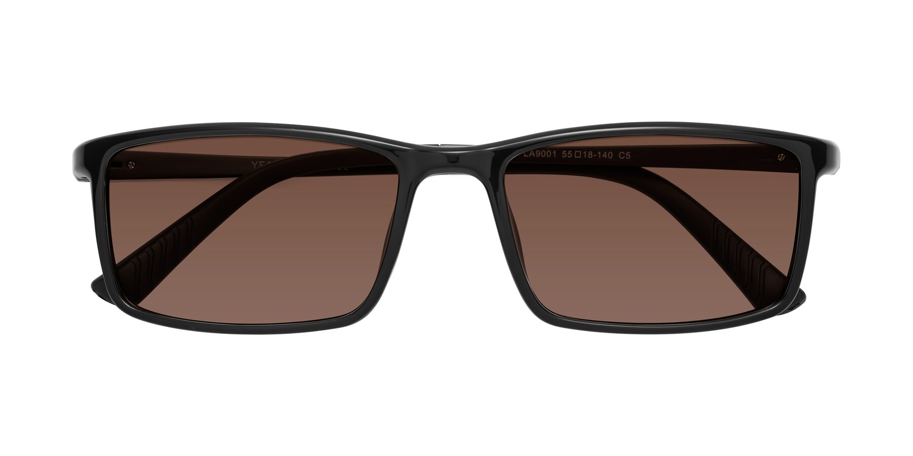 Folded Front of 9001 in Black with Brown Tinted Lenses