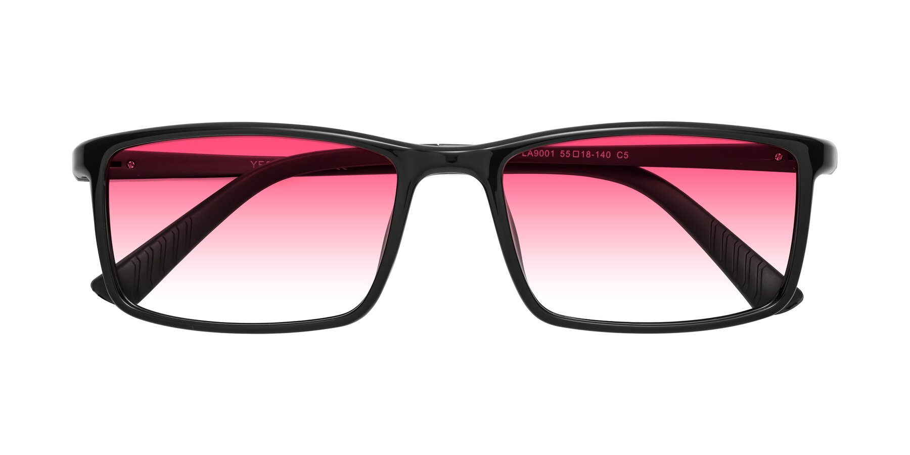 Folded Front of 9001 in Black with Pink Gradient Lenses