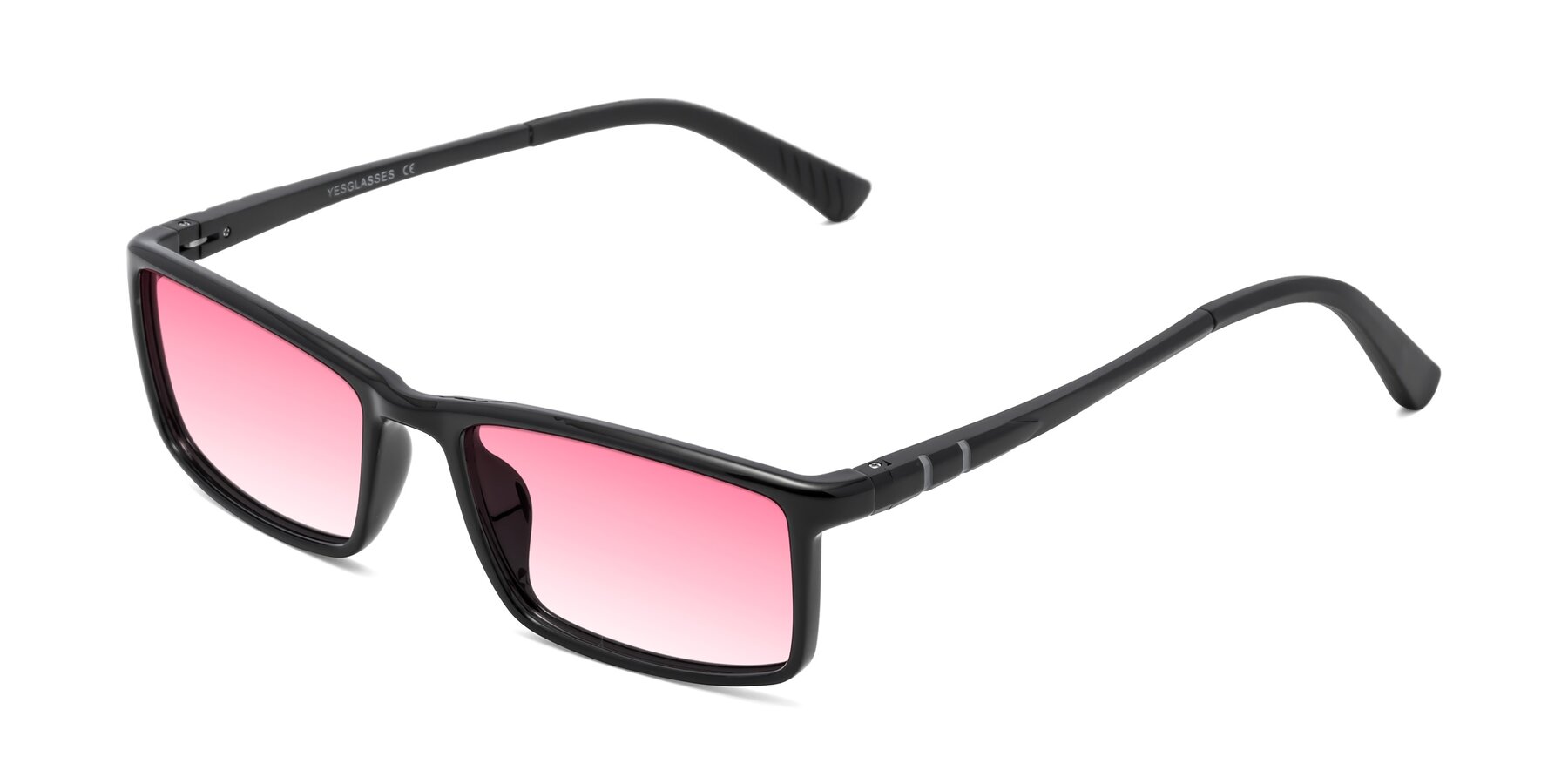 Angle of 9001 in Black with Pink Gradient Lenses