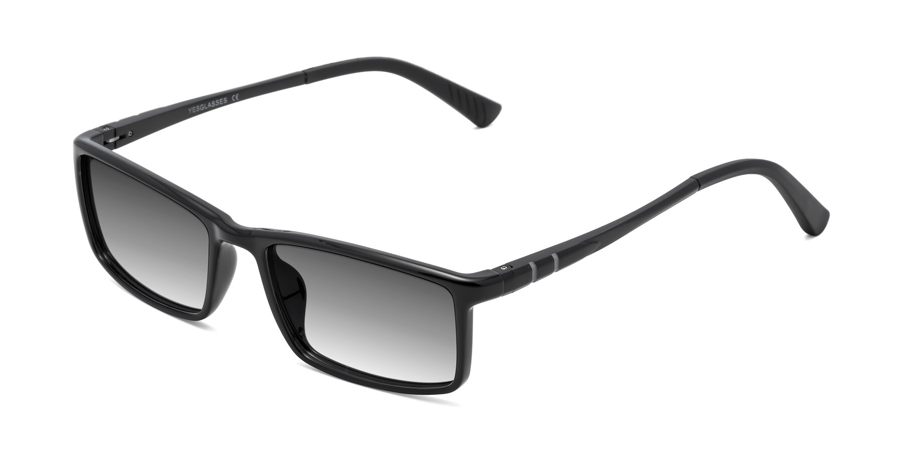 Angle of 9001 in Black with Gray Gradient Lenses