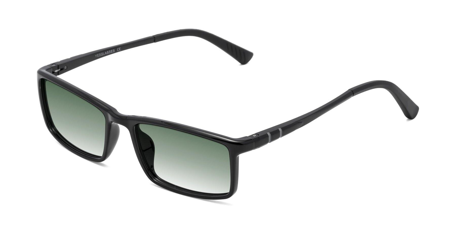 Angle of 9001 in Black with Green Gradient Lenses