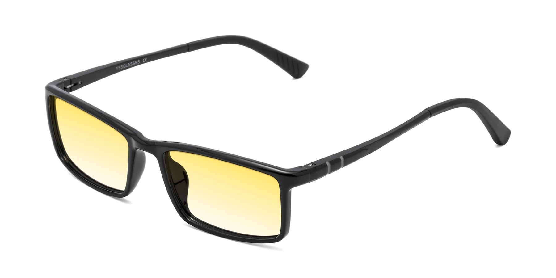 Angle of 9001 in Black with Yellow Gradient Lenses