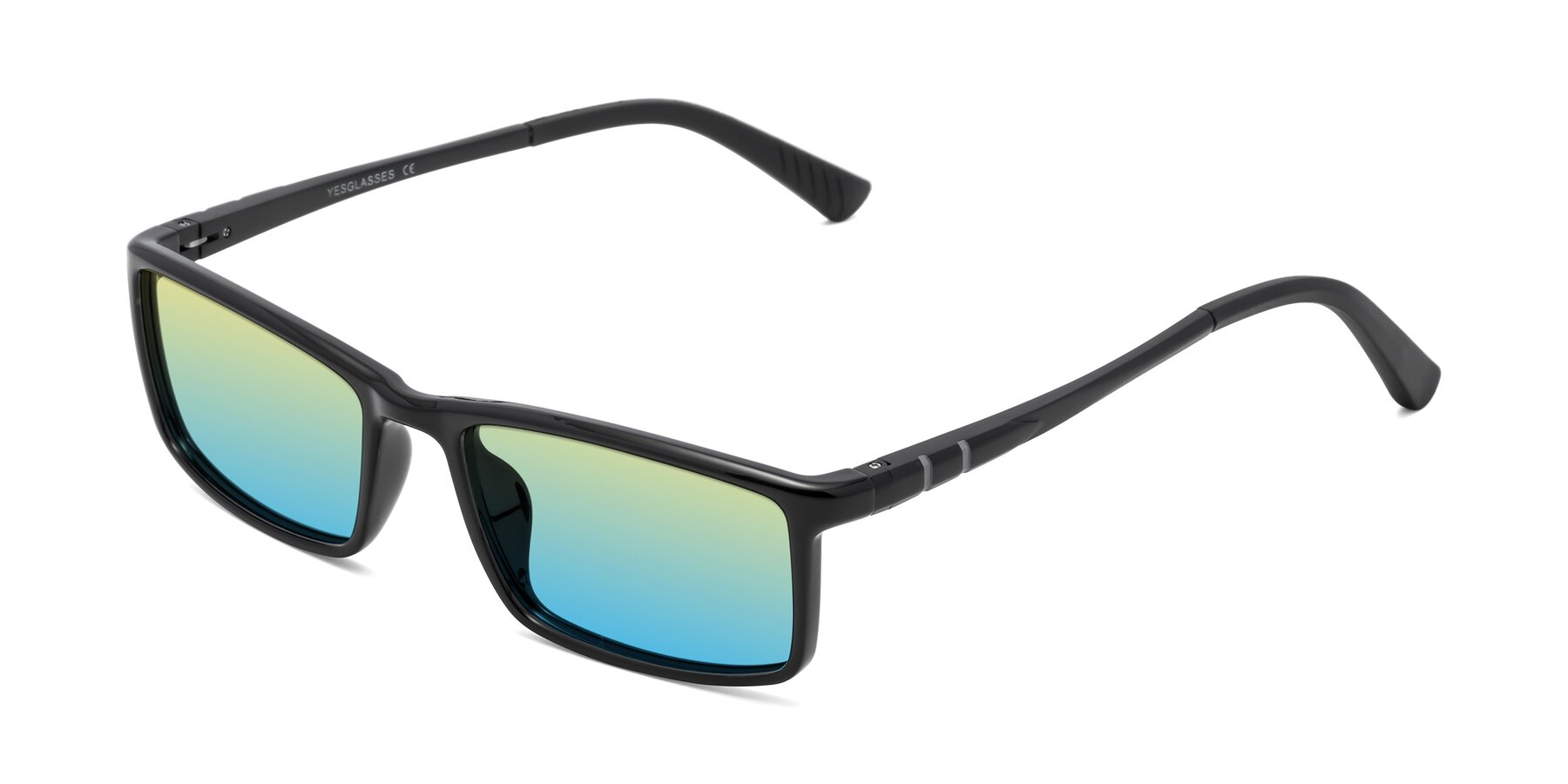 Angle of 9001 in Black with Yellow / Blue Gradient Lenses