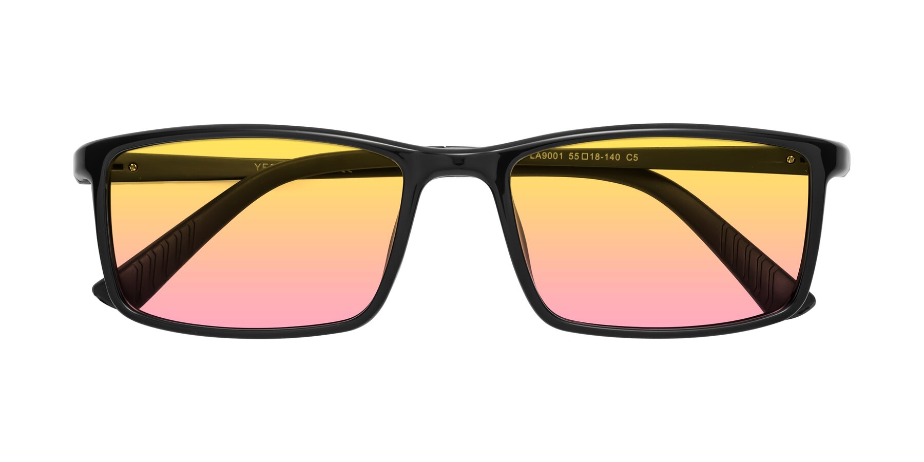 Folded Front of 9001 in Black with Yellow / Pink Gradient Lenses