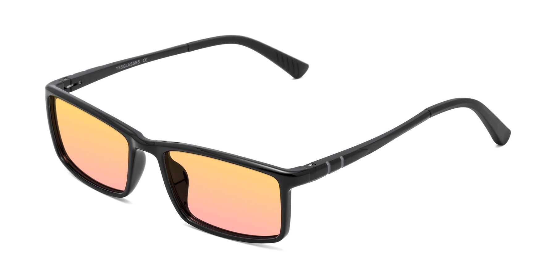 Angle of 9001 in Black with Yellow / Pink Gradient Lenses