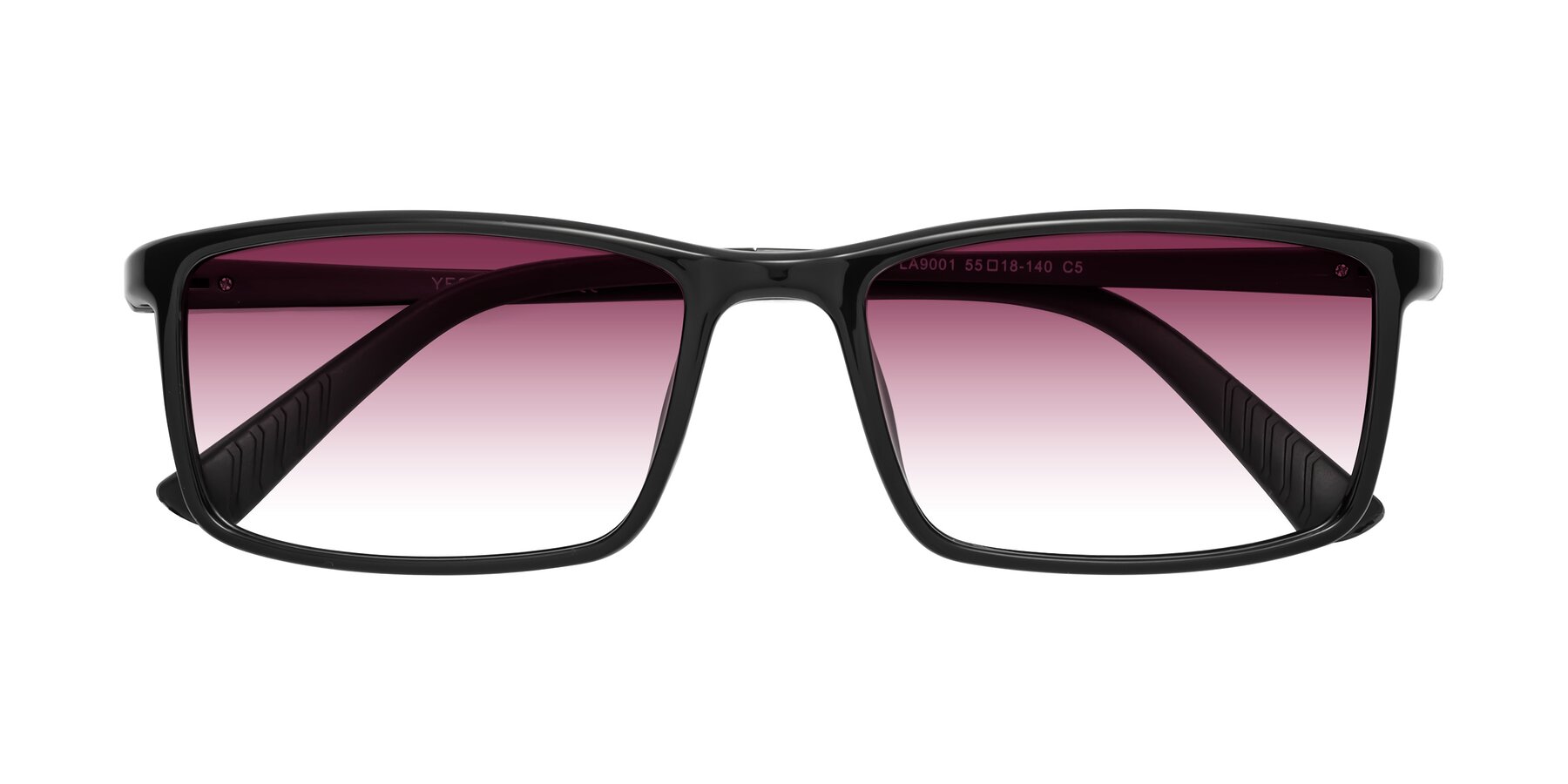Folded Front of 9001 in Black with Wine Gradient Lenses