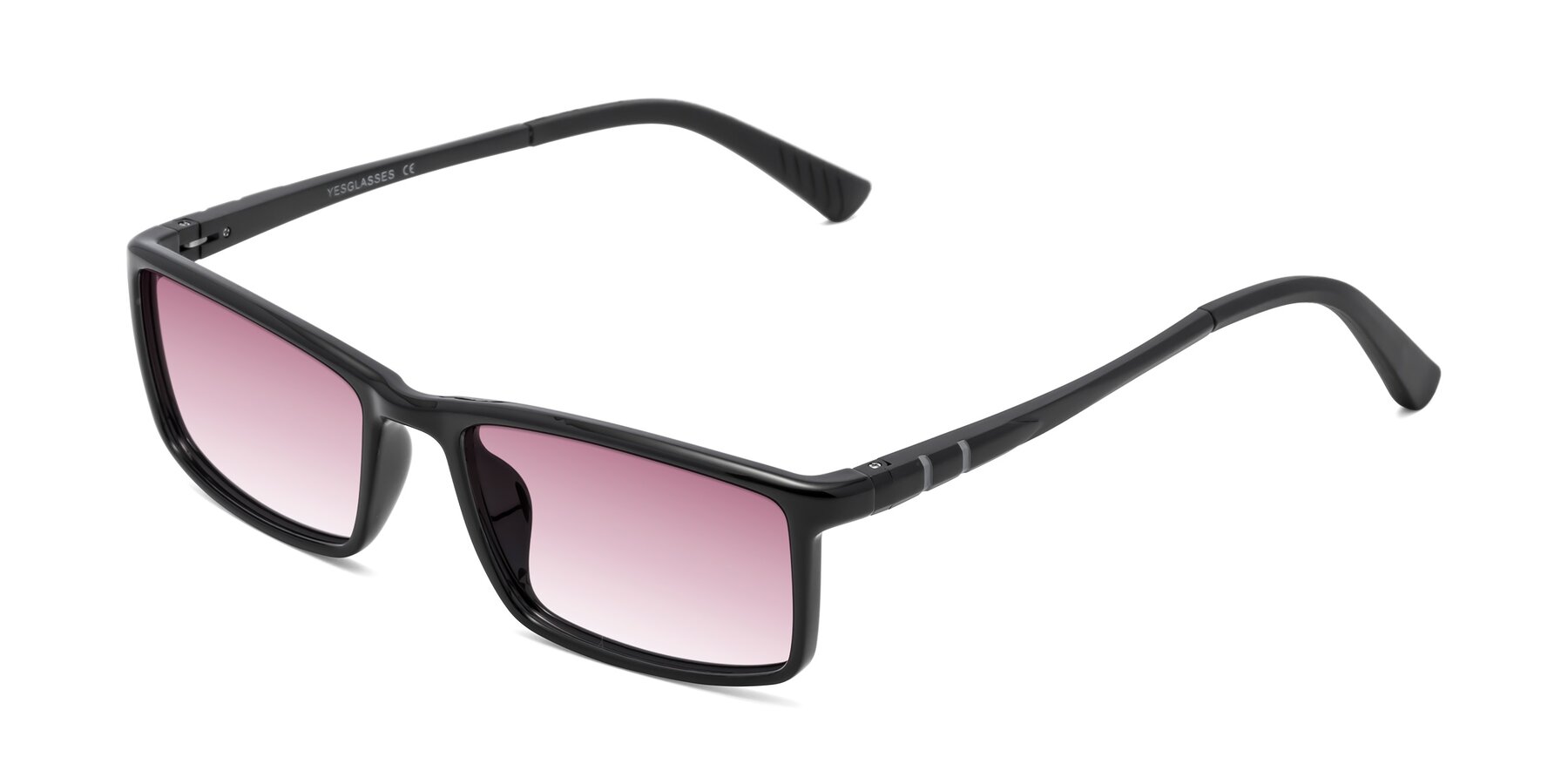 Angle of 9001 in Black with Wine Gradient Lenses