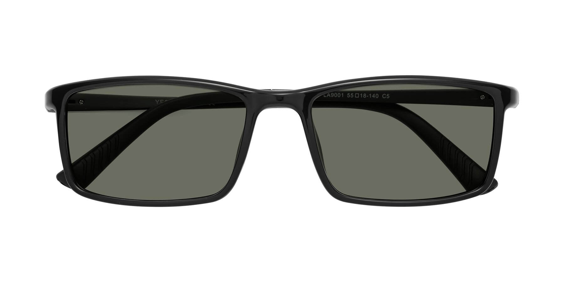Folded Front of 9001 in Black with Gray Polarized Lenses