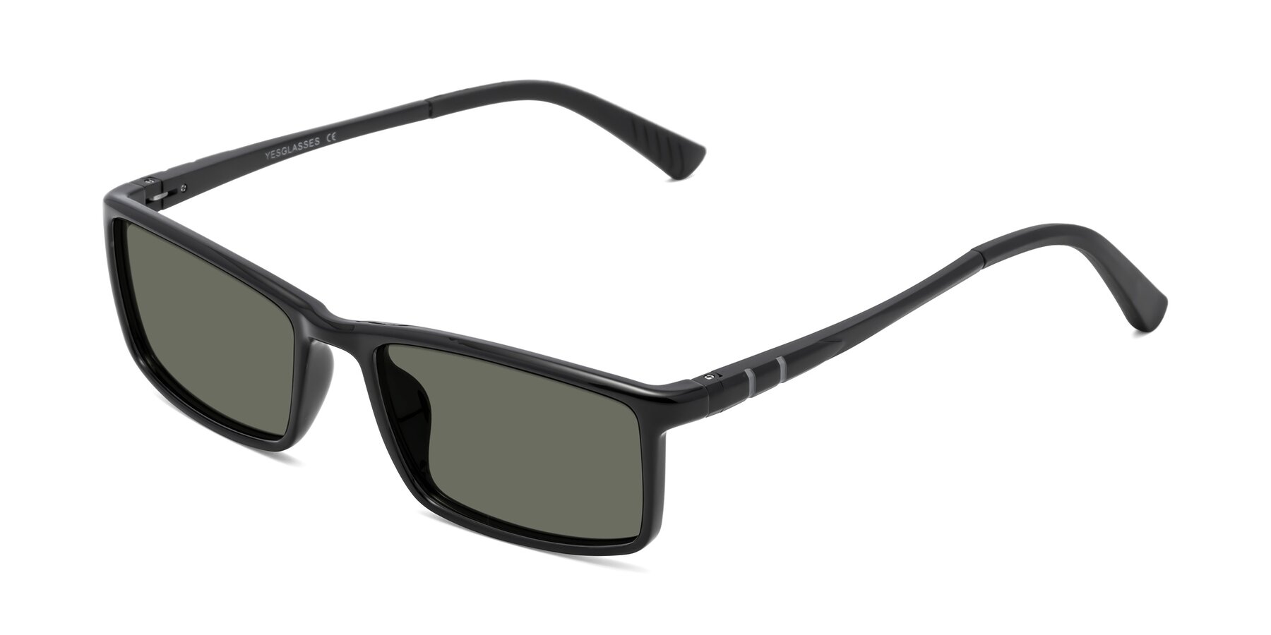 Angle of 9001 in Black with Gray Polarized Lenses