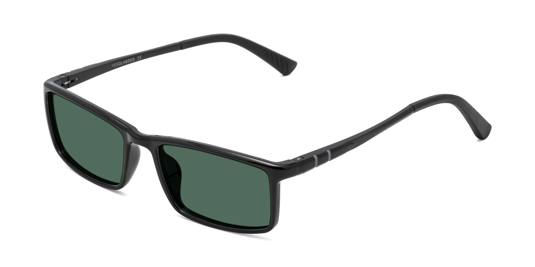 Angle of 9001 in Black with Green Polarized Lenses