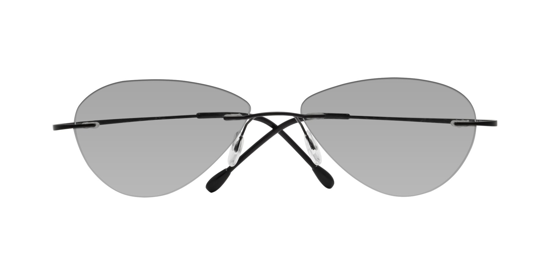 Folded Front of Thea in Black with Light Gray Tinted Lenses