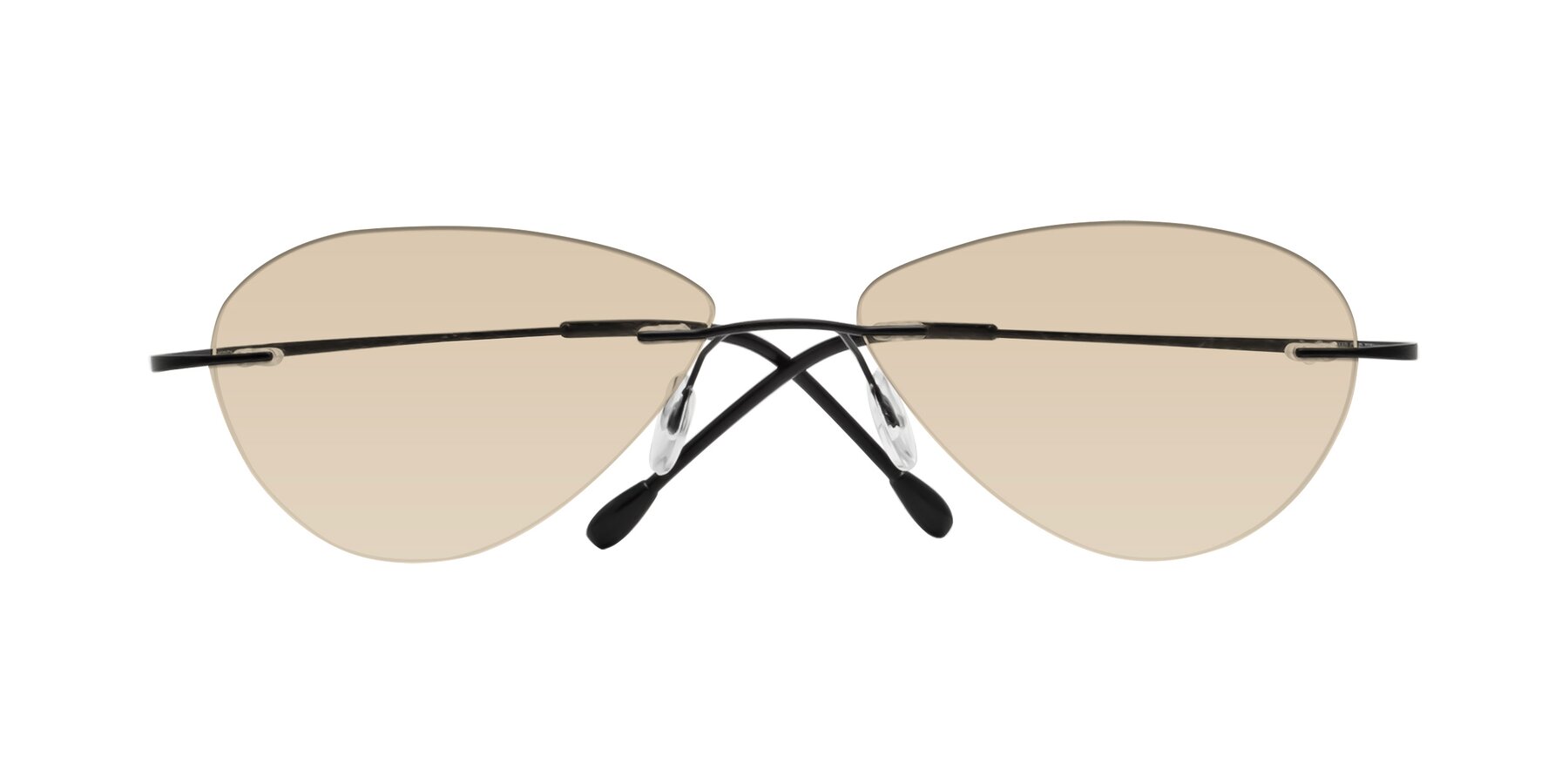 Folded Front of Thea in Black with Light Brown Tinted Lenses