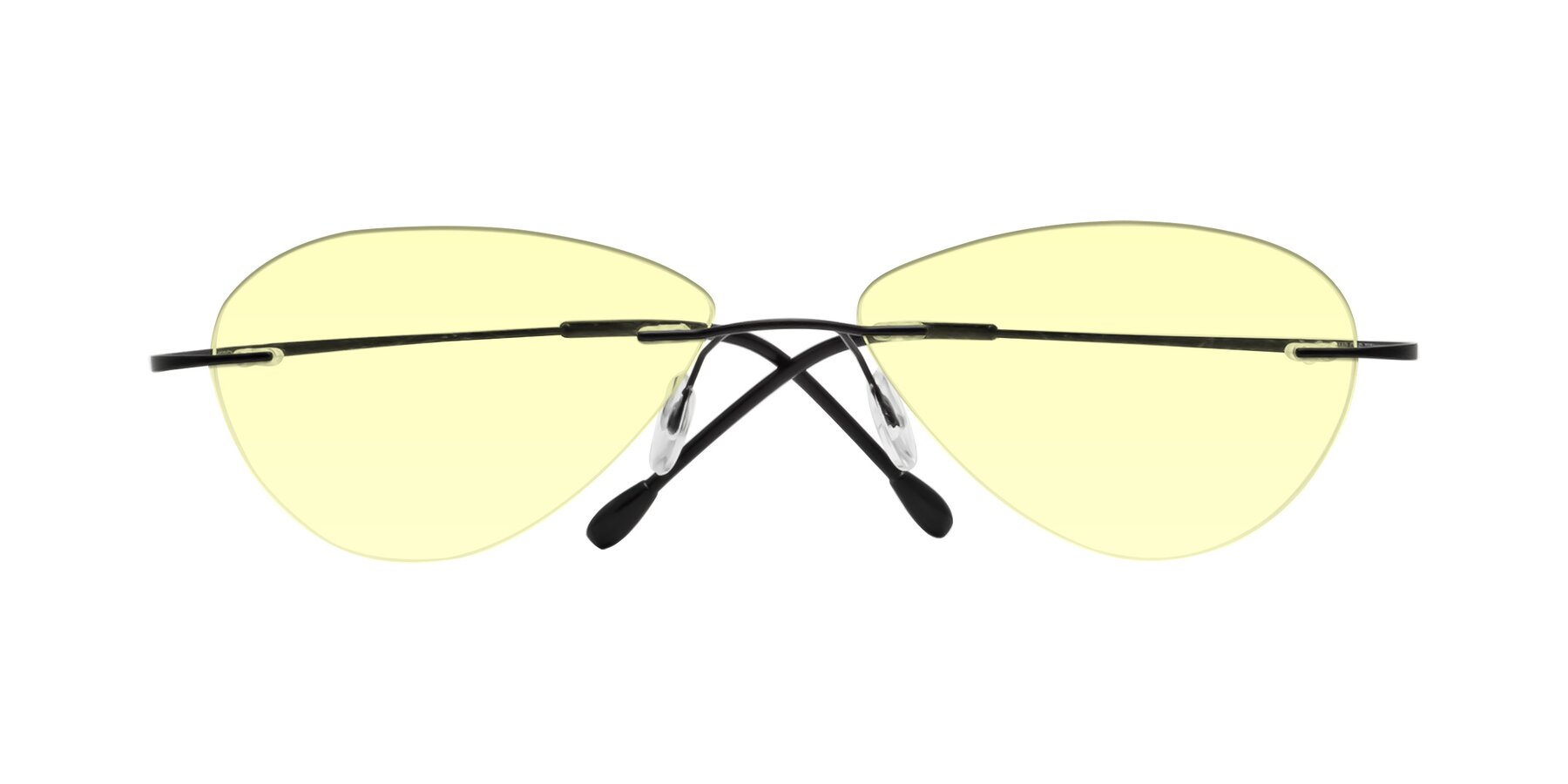 Folded Front of Thea in Black with Light Yellow Tinted Lenses