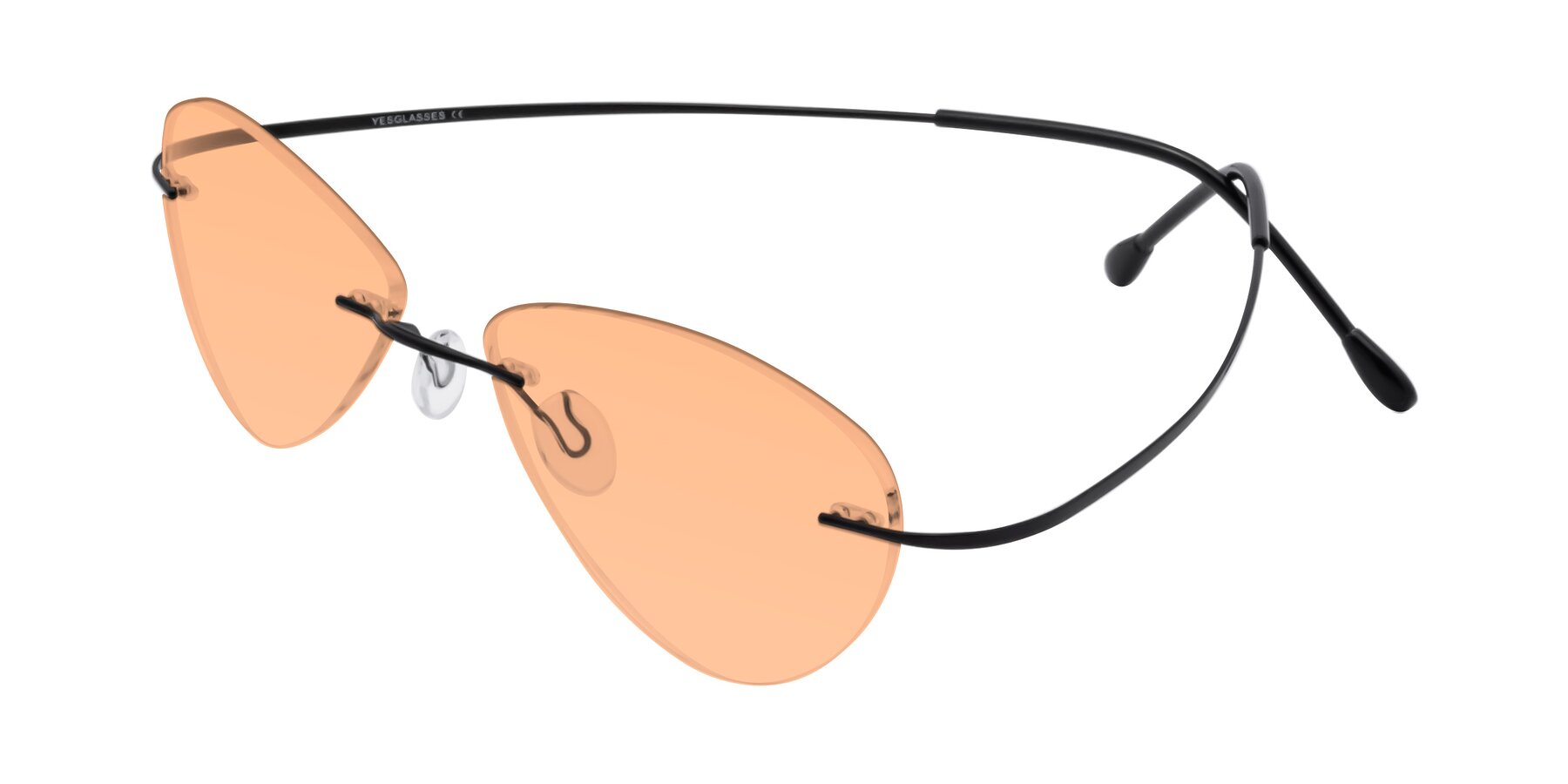 Angle of Thea in Black with Light Orange Tinted Lenses
