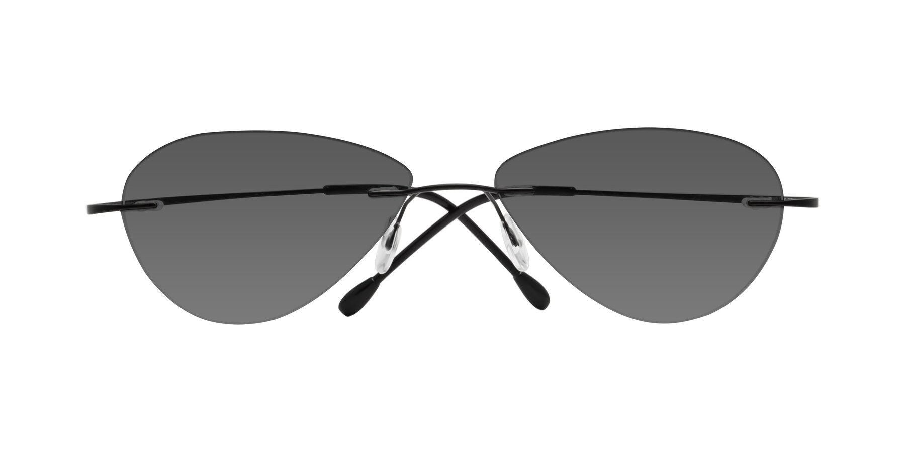 Folded Front of Thea in Black with Medium Gray Tinted Lenses