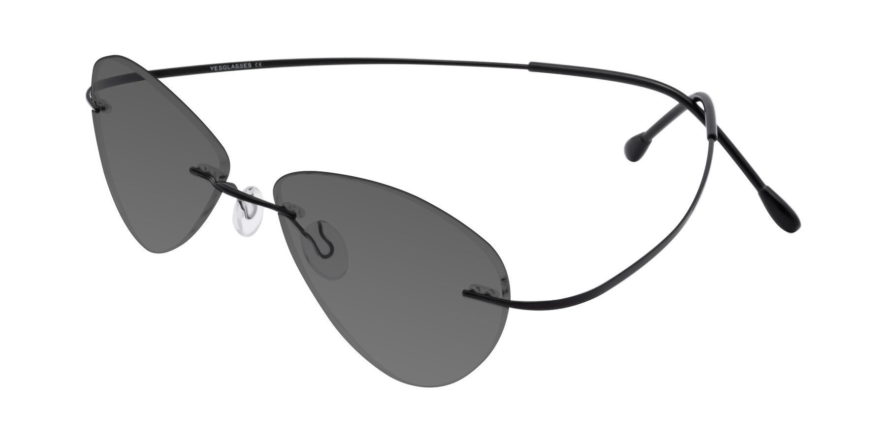 Angle of Thea in Black with Medium Gray Tinted Lenses