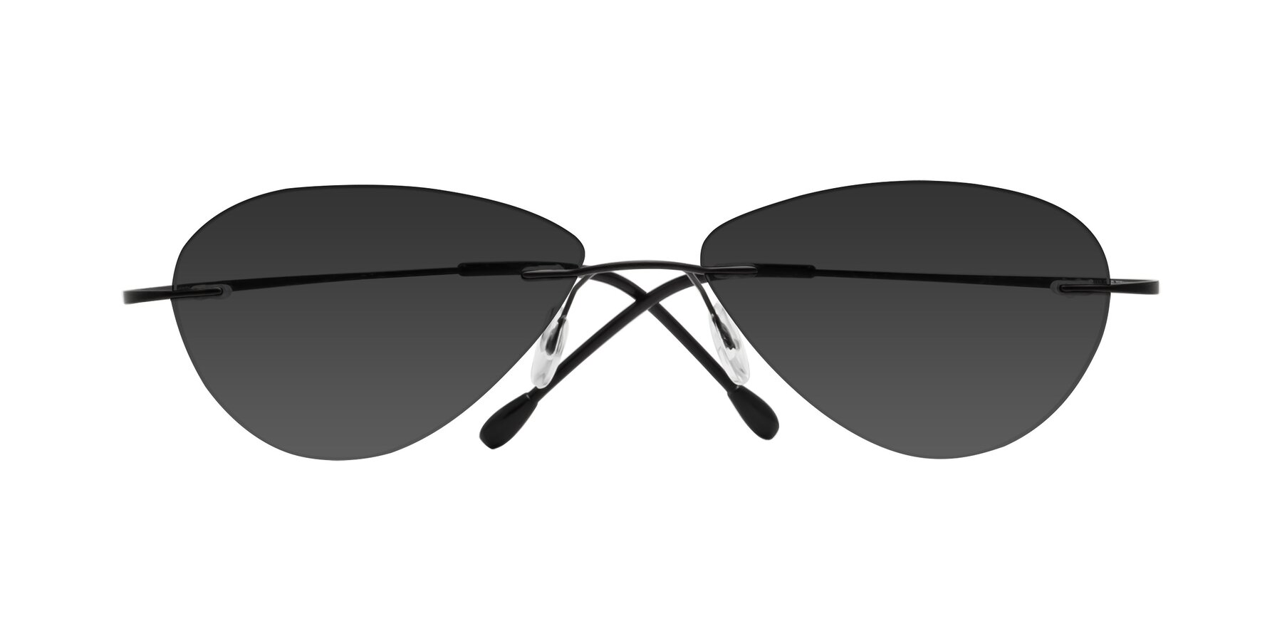 Folded Front of Thea in Black with Gray Tinted Lenses