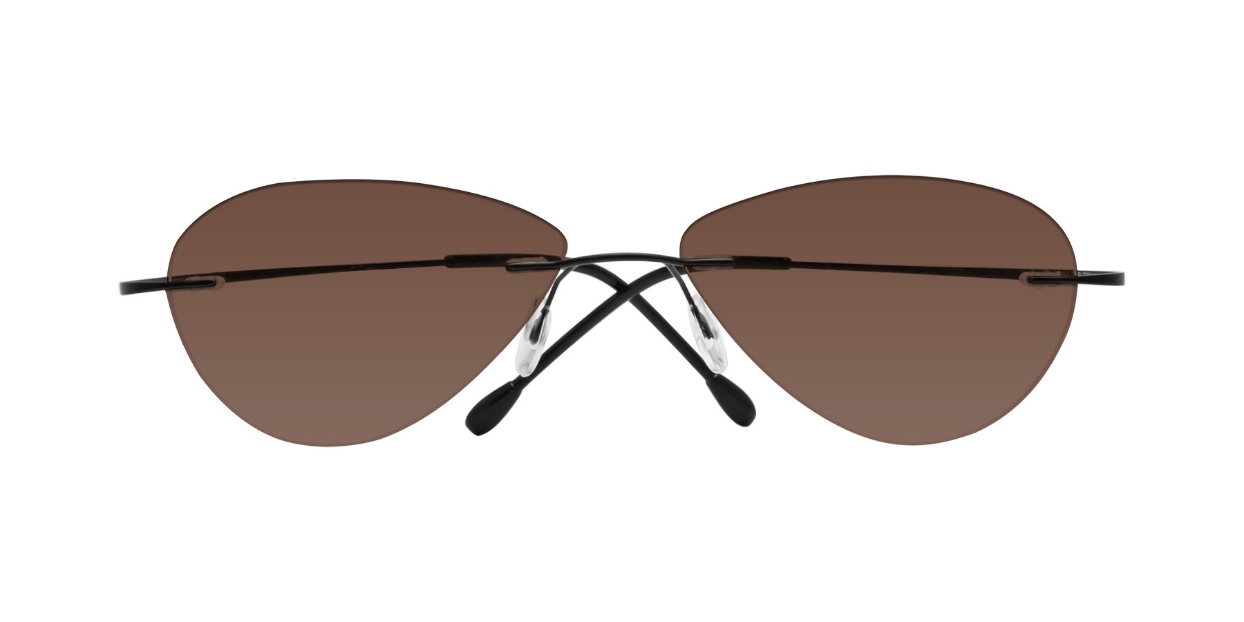 Folded Front of Thea in Black with Brown Tinted Lenses