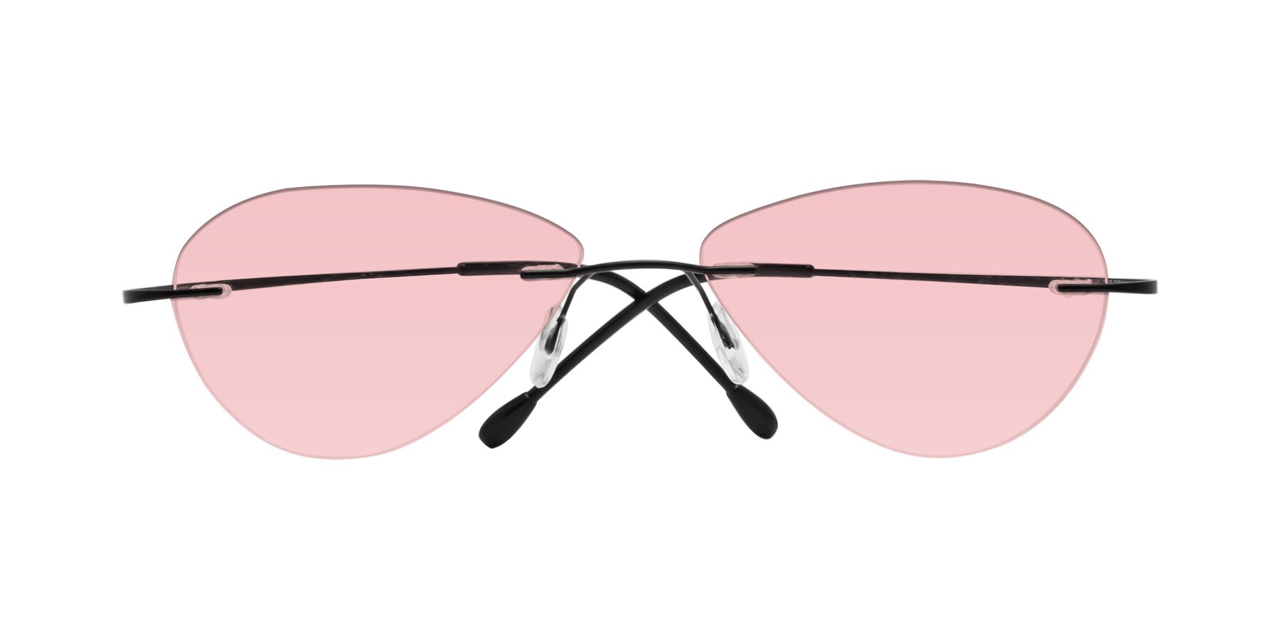 Folded Front of Thea in Black with Light Garnet Tinted Lenses