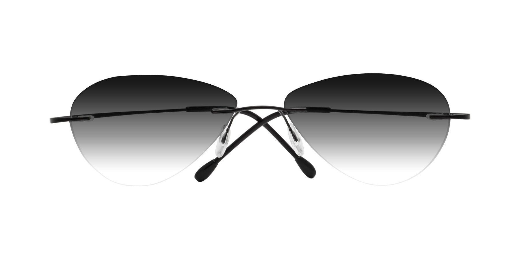 Folded Front of Thea in Black with Gray Gradient Lenses