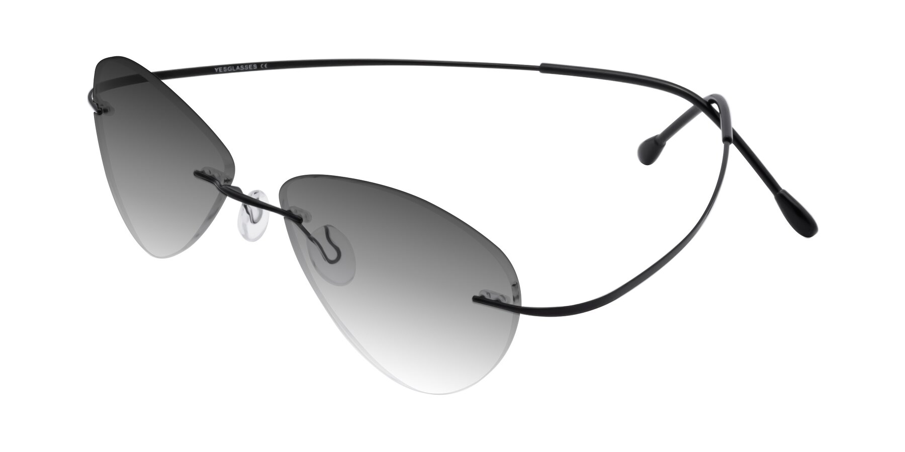Angle of Thea in Black with Gray Gradient Lenses