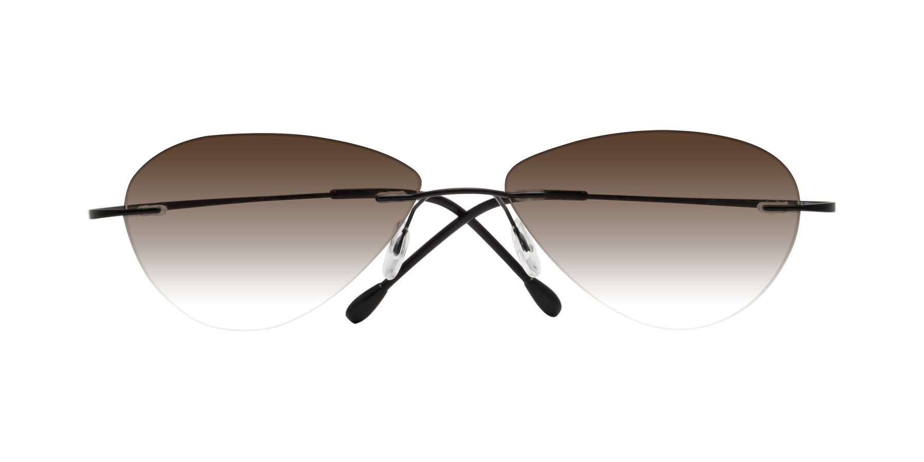 Folded Front of Thea in Black with Brown Gradient Lenses