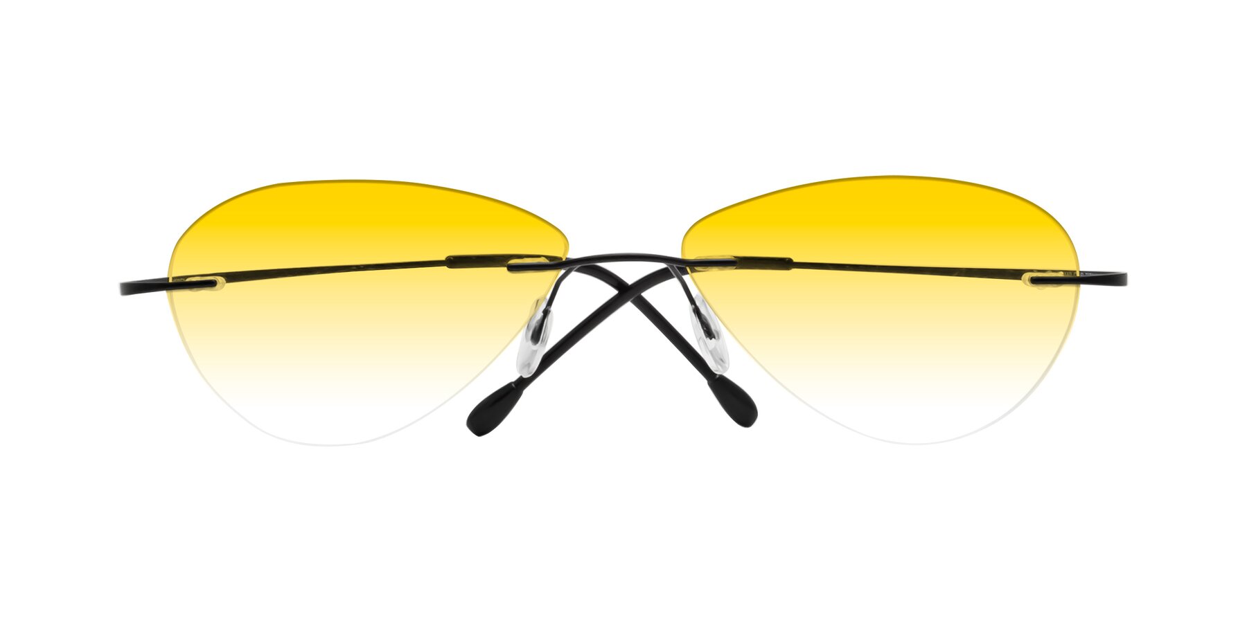 Folded Front of Thea in Black with Yellow Gradient Lenses