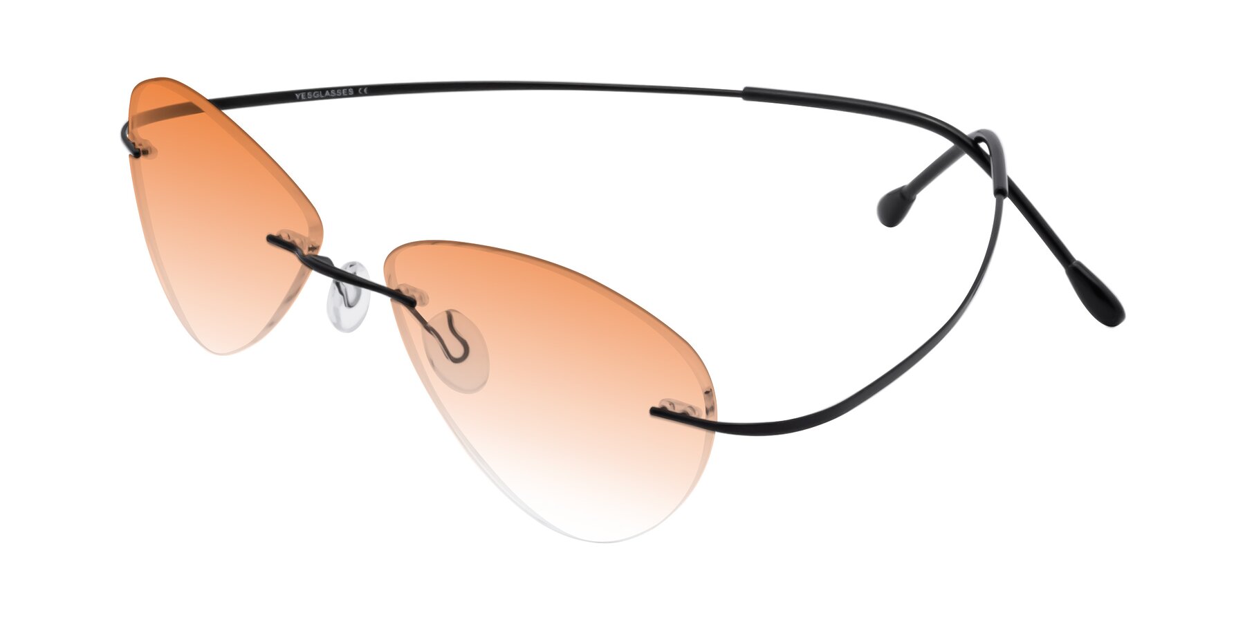 Angle of Thea in Black with Orange Gradient Lenses