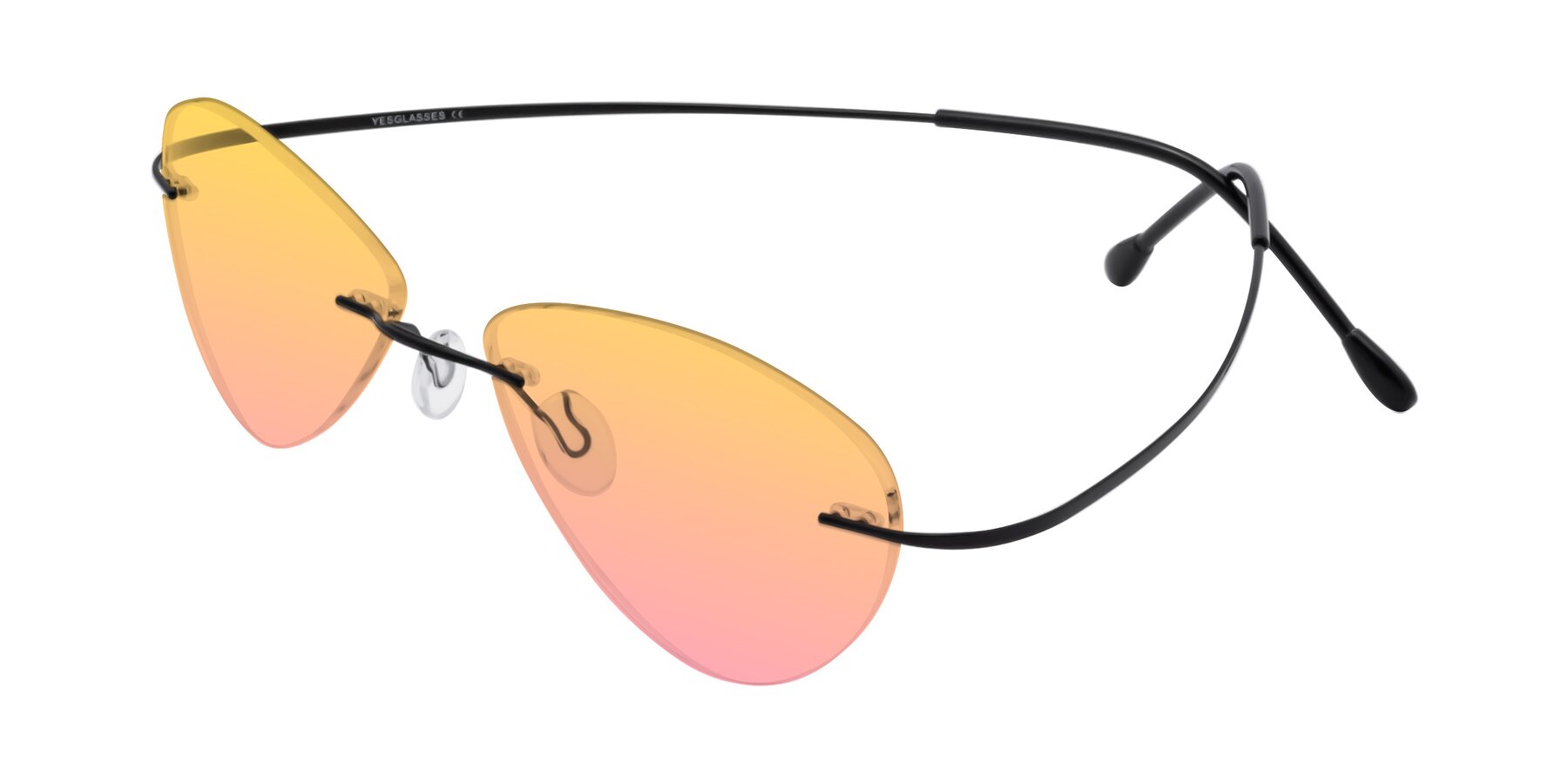 Angle of Thea in Black with Yellow / Pink Gradient Lenses