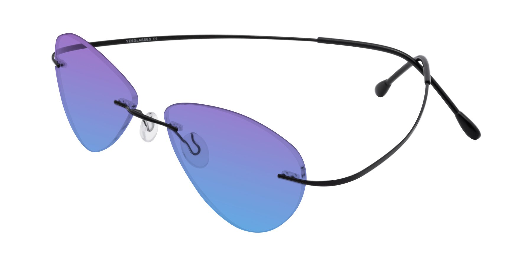 Angle of Thea in Black with Purple / Blue Gradient Lenses