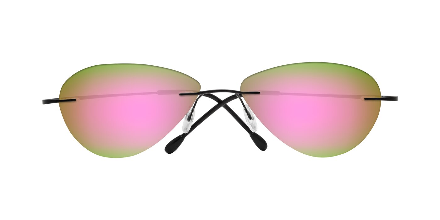 Thea - Black Flash Mirrored Sunglasses