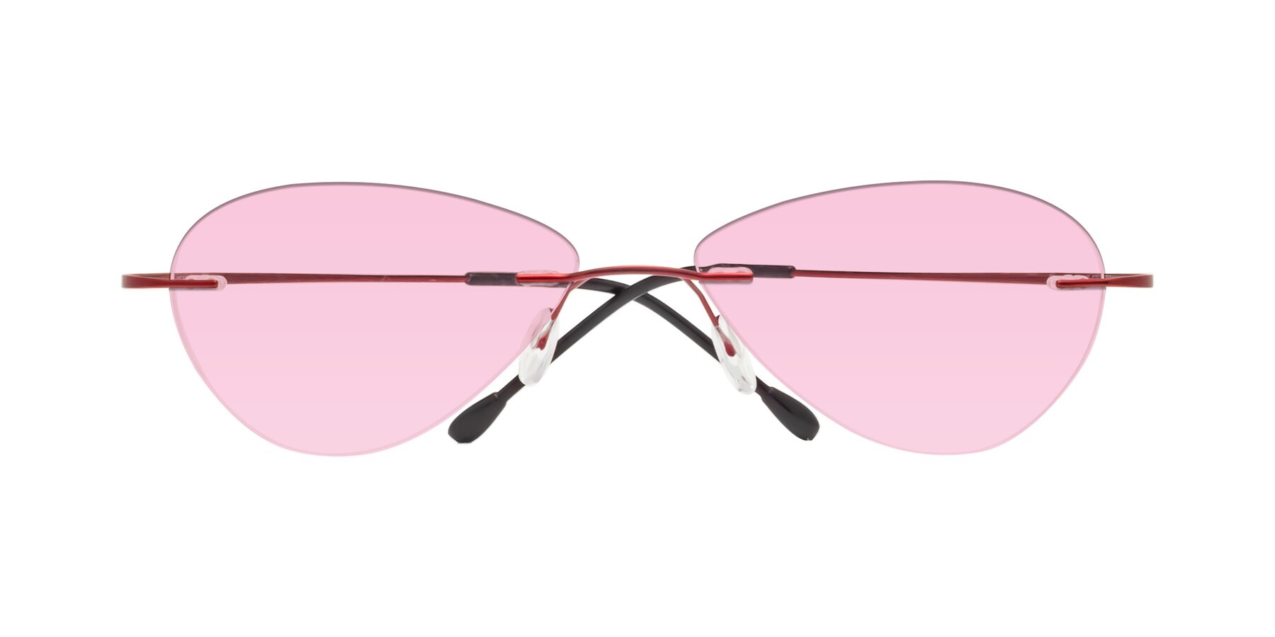 Folded Front of Thea in Wine with Light Pink Tinted Lenses
