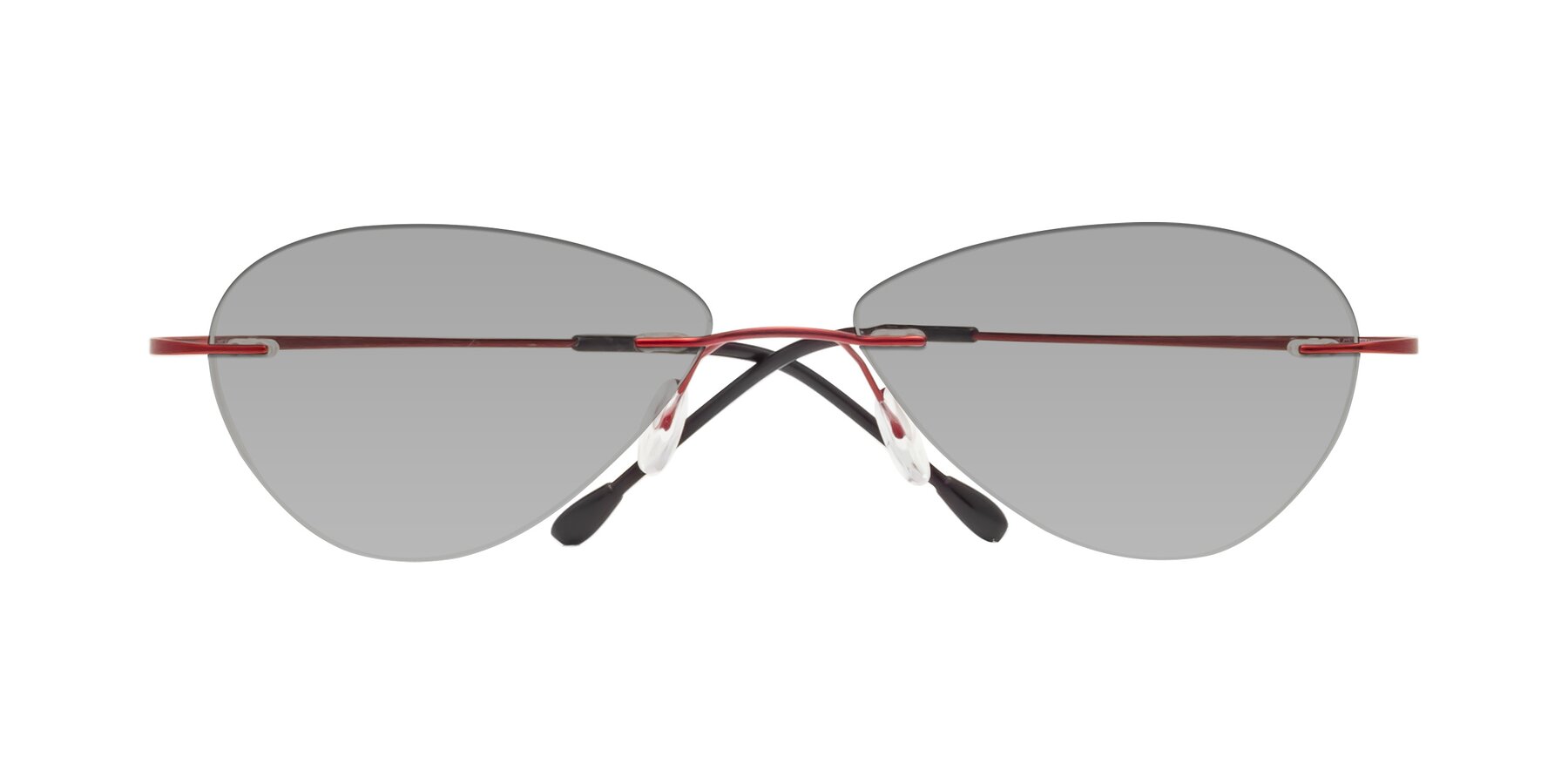 Folded Front of Thea in Wine with Light Gray Tinted Lenses