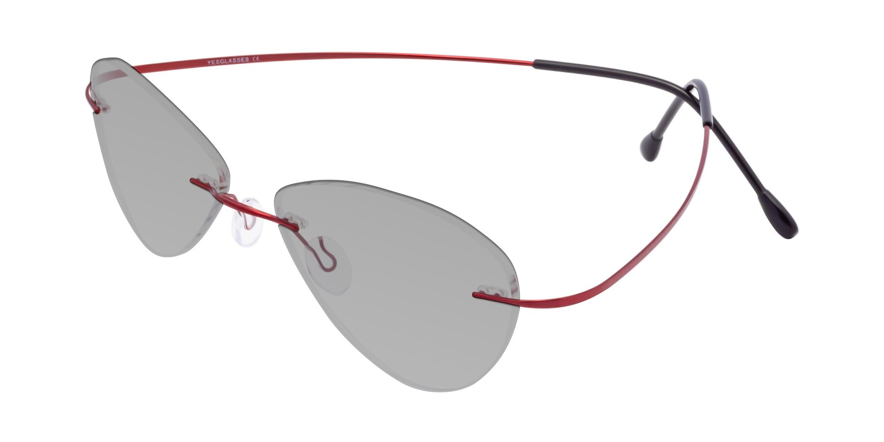 Angle of Thea in Wine with Light Gray Tinted Lenses