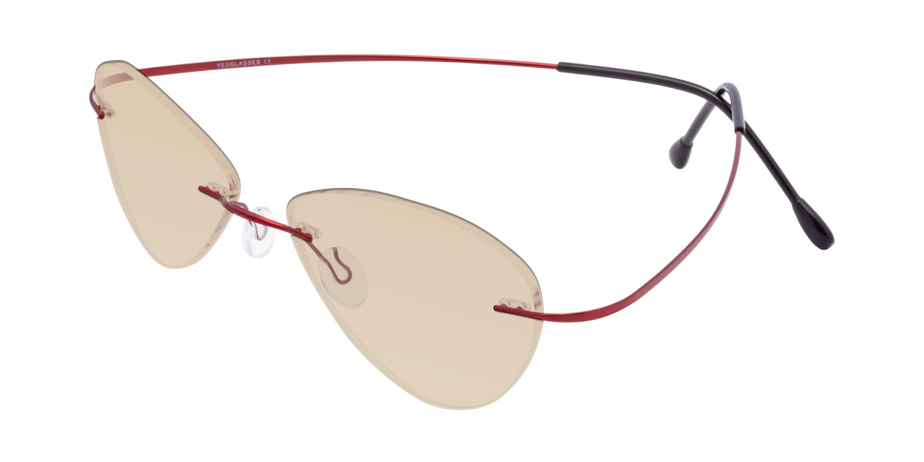 Angle of Thea in Wine with Light Brown Tinted Lenses