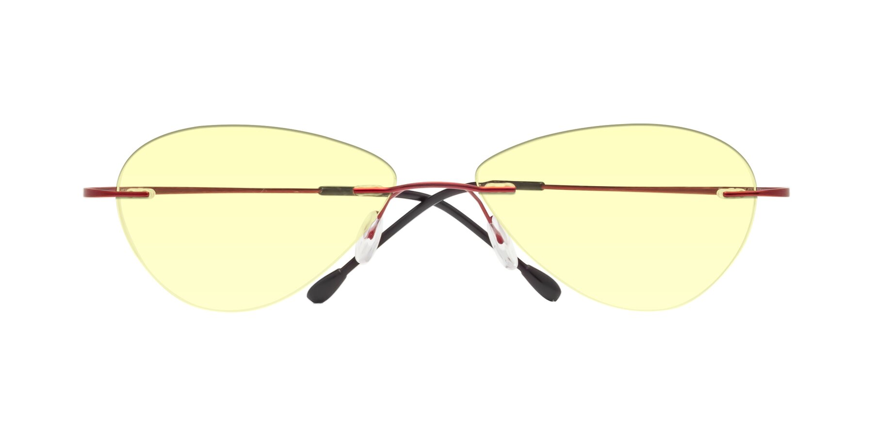 Folded Front of Thea in Wine with Light Yellow Tinted Lenses