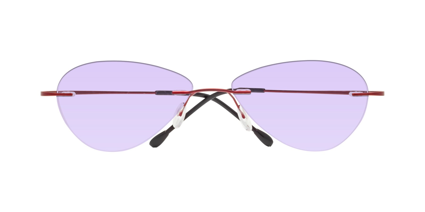 Folded Front of Thea in Wine with Light Purple Tinted Lenses
