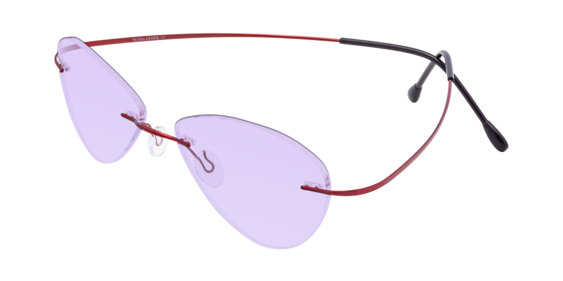 Angle of Thea in Wine with Light Purple Tinted Lenses